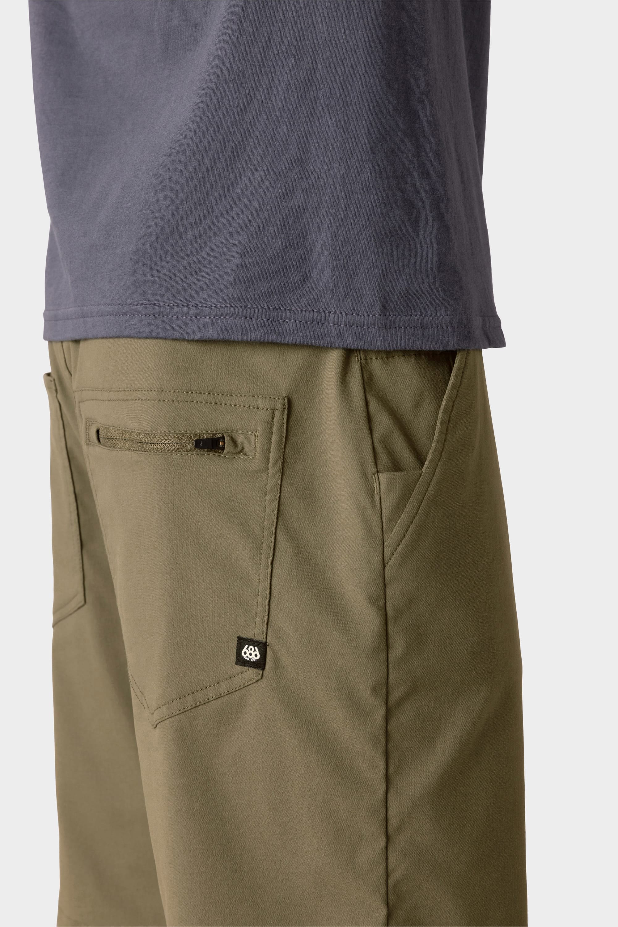A close-up of the 686 Everywhere® Hybrid Short - Relaxed Fit, showcasing its breathable, stain-resistant design from 686.
