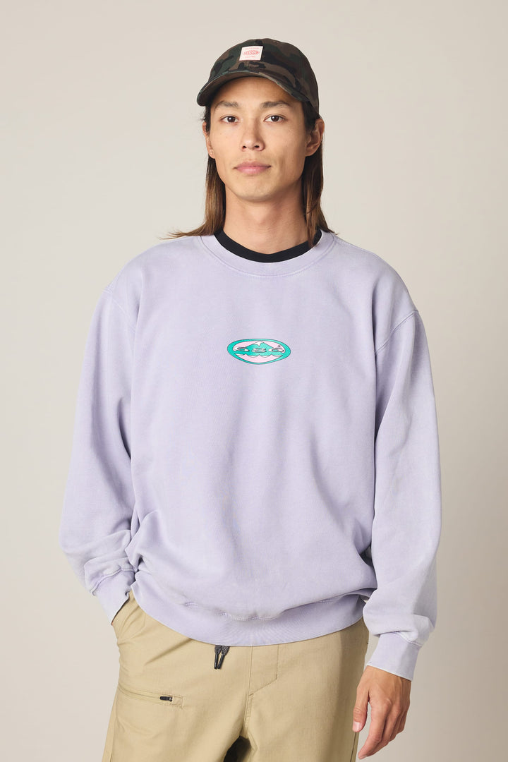 686 Men's Mixed Relaxed LS Crewneck — MINERAL LILAC