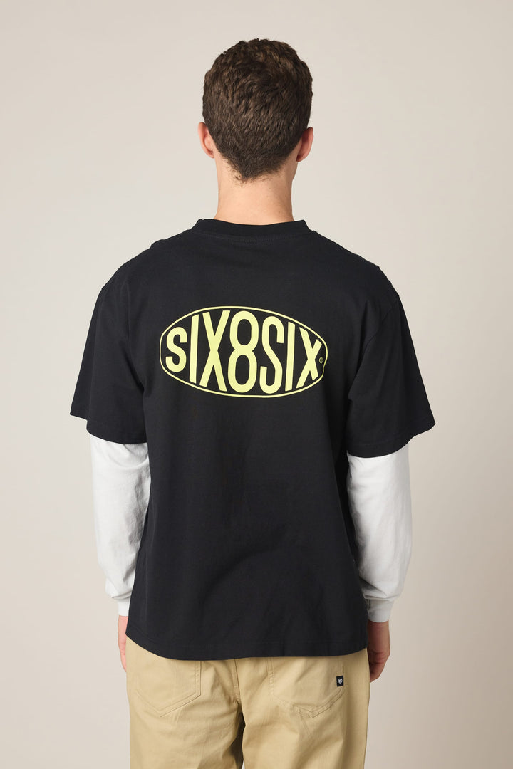 686 Men's 92 Relaxed LS Double Trouble Tee — BLACK WHITE (vista 2)