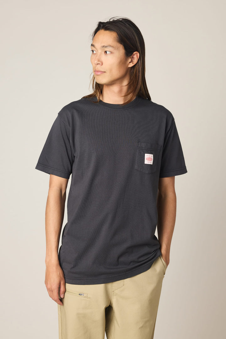 686 Men's Unwork Authentic SS Pocket Tee — WASHED BLACK