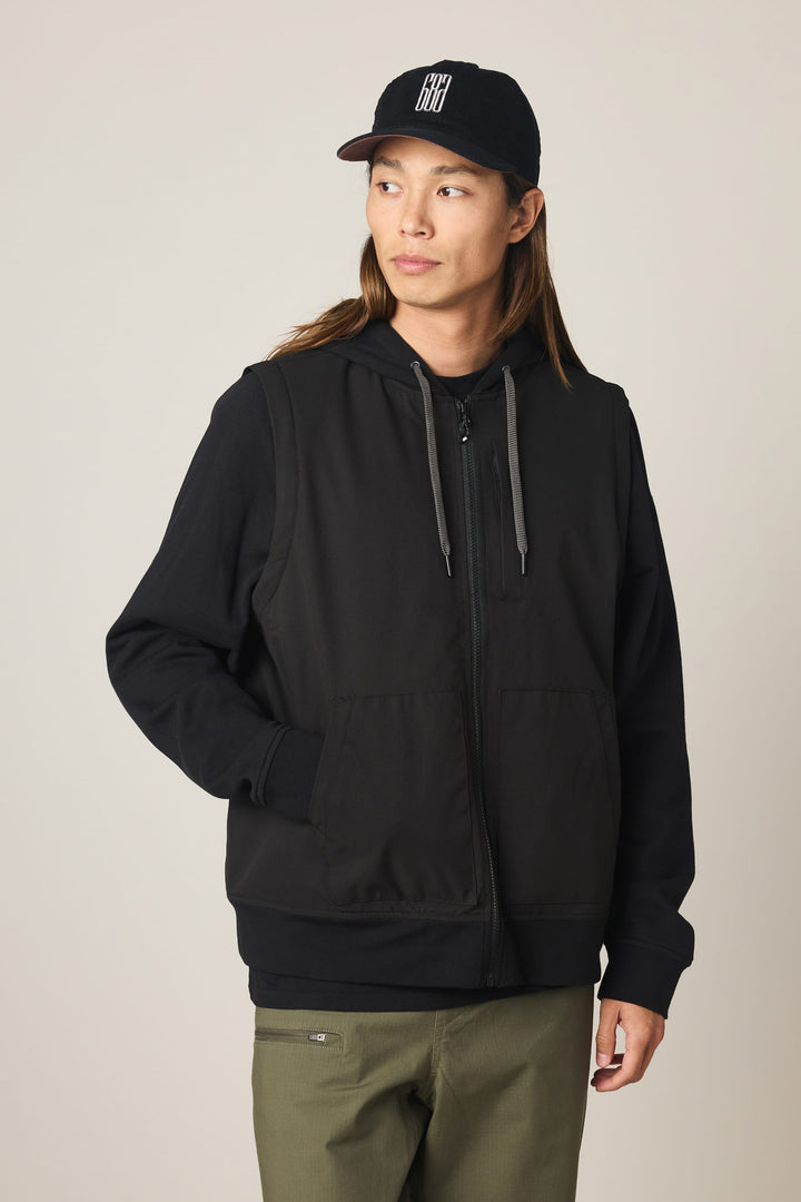 686 Men's Merge Quilted Hoody — BLACK/BLACK