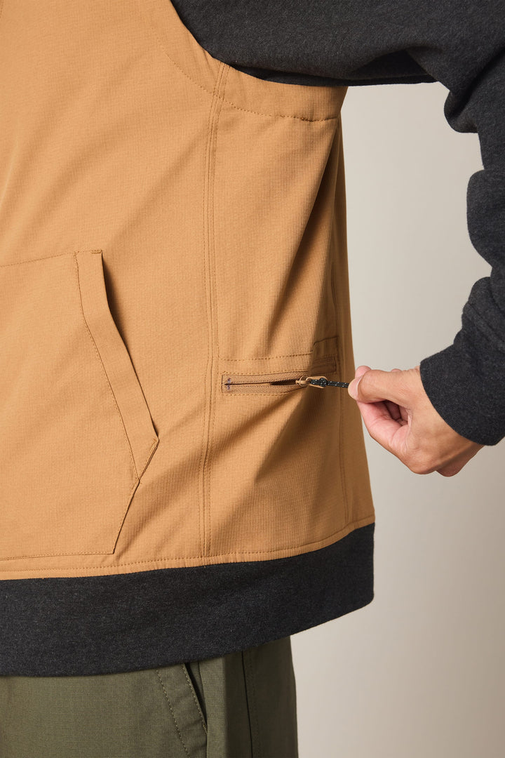 686 Men's Merge Quilted Hoody — HEATHER CHARCOAL/CARAMEL (vista 2)