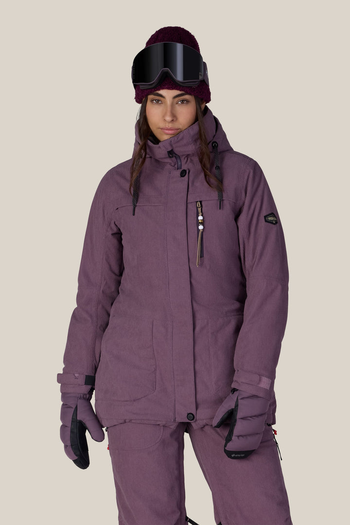 686 Women's Spirit Insulated Jacket — BLACK PLUM GRID CORDUROY