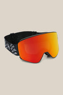 The 686 SMARTY® Magnetic Goggle by 686 features a wide, reflective orange-red lens and a black adjustable strap with the white Anti Social Social Club logo, set against a solid light beige background.