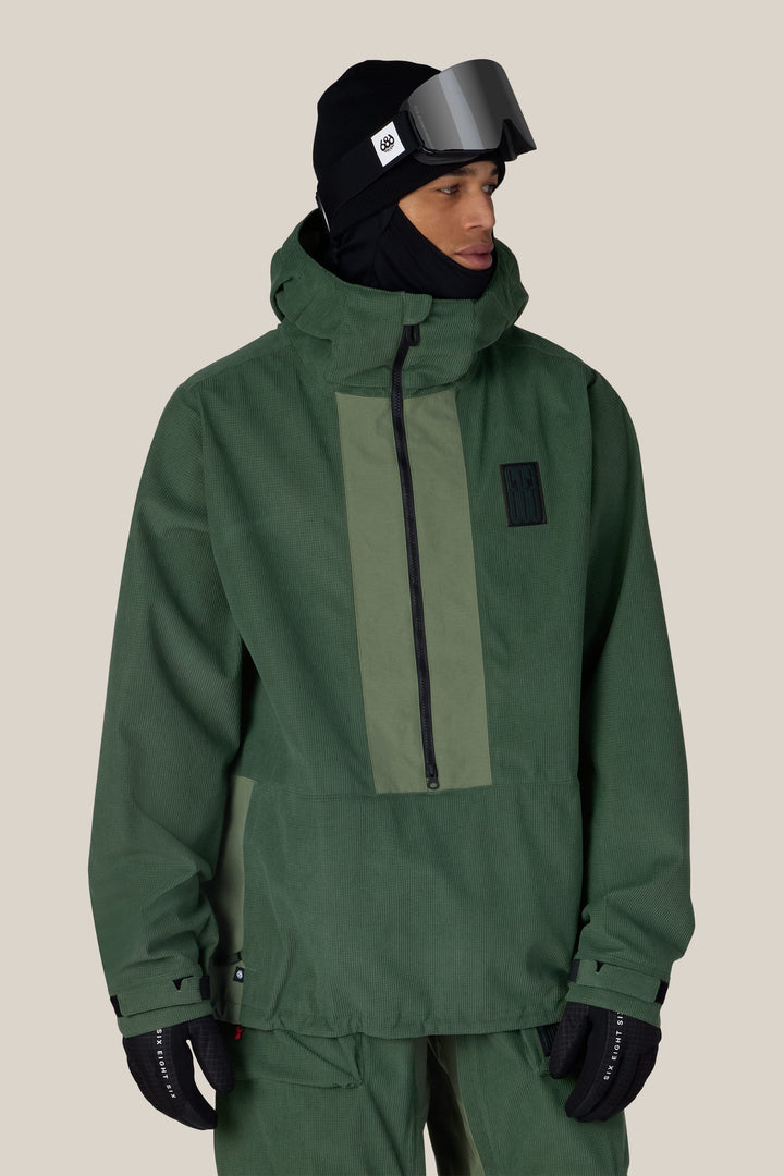 686 Men's Ghost™ 2.5L Anorak — MOSS GREEN GRID CORDUROY