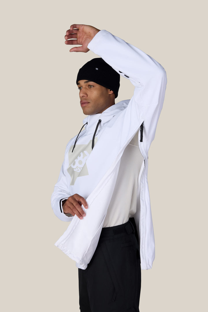 686 Men's Waterproof Hoody — WHITE (vista 2)