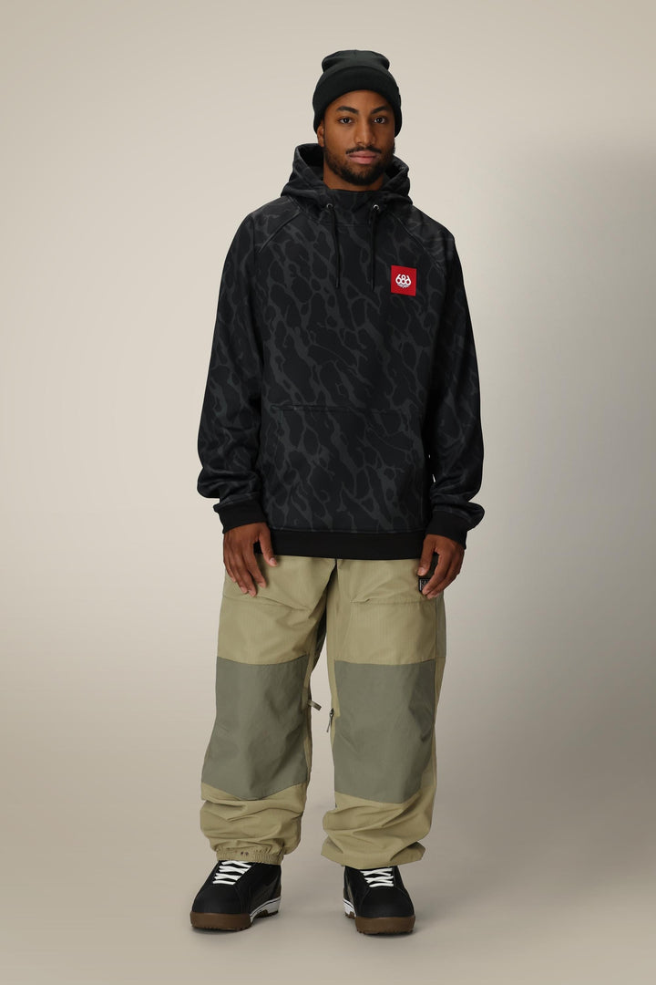 686 Men's Bonded Fleece Pullover Hoody — BLACK FRACTURE PRINT (vista 2)