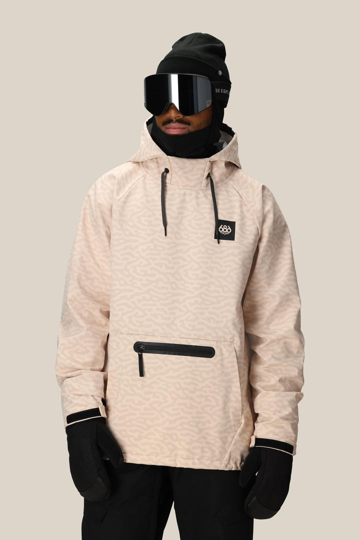686 Men's Waterproof Hyperchromic Pullover Hoody — SMOKEY PINK HAZE