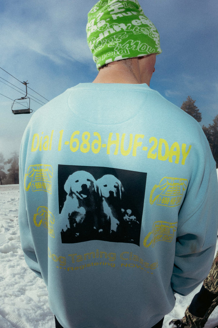 686 HUF Premium Heavyweight Crew Sweatshirt — HUF LIGHT BLUE (vista 2)