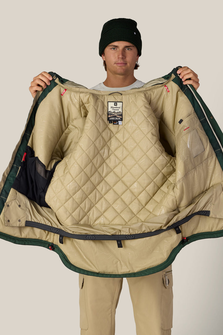 686 Men's Woodland™ Insulated Jacket — MOSS GREEN PLAID (vista 2)