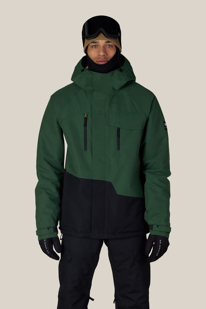686 Men's Geo™ Insulated Jacket — MOSS GREEN RIPSTOP COLORBLOCK
