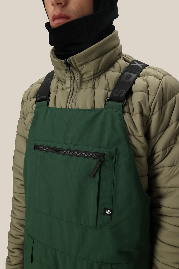 686 Men's Hot Lap™ Insulated Bib — MOSS GREEN RIPSTOP (vista 2)
