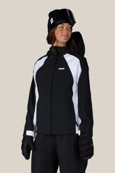 686 Women's Hologram™ Shell Jacket - BLACK WHITE COLORBLOCK