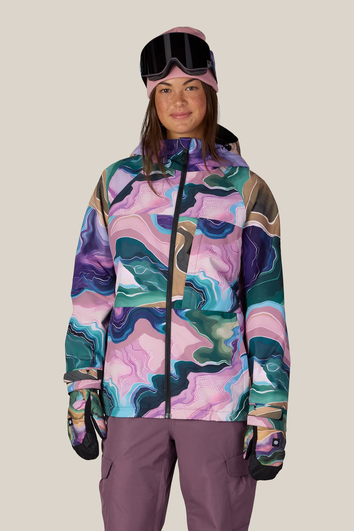 686 Women's Athena™ Insulated Jacket — MOSS GREEN SEDIMENTARY