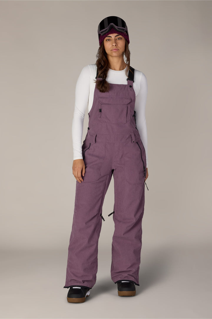 686 Women's Black Magic™ Insulated Bib — BLACK PLUM GRID CORDUROY