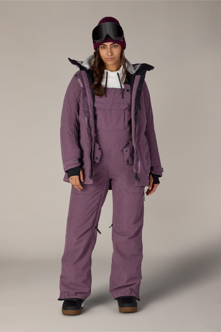686 Women's Black Magic™ Insulated Bib — BLACK PLUM GRID CORDUROY (vista 2)