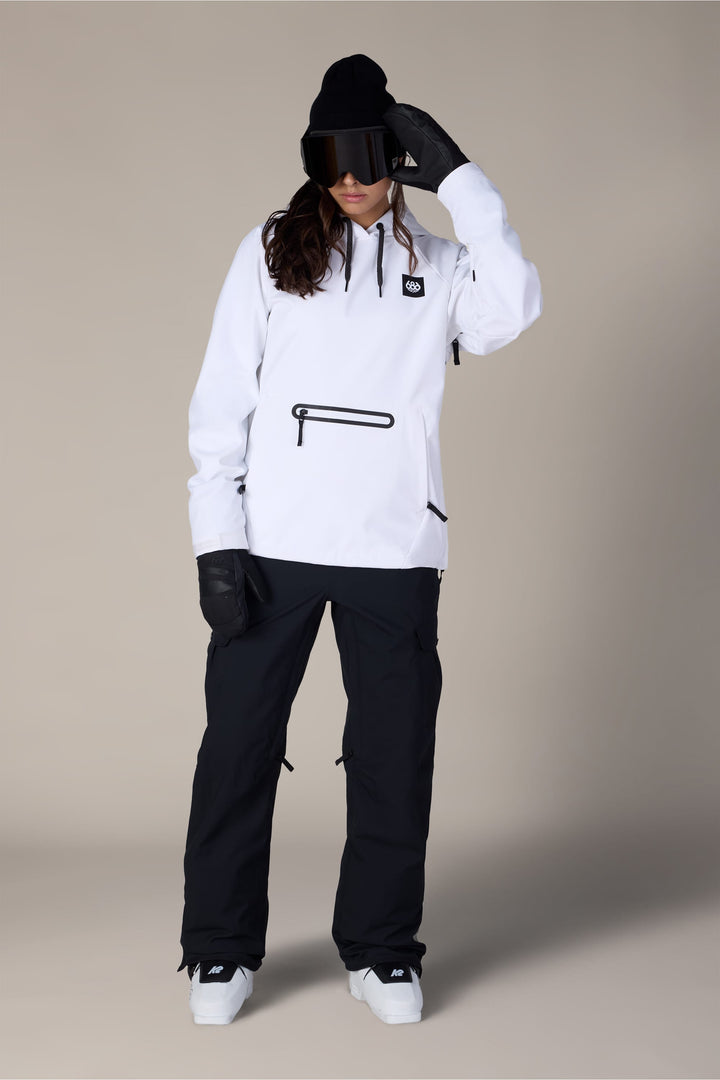 686 Women's Waterproof Hoody — WHITE (vista 2)