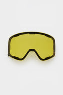 686 SMARTY® Magnetic Goggle Replacement Lens by 686, shown in yellow tint with a black rim and curved design. The easy-to-swap magnetic lens allows for quick changes on the slopes. Displayed against a plain white background.