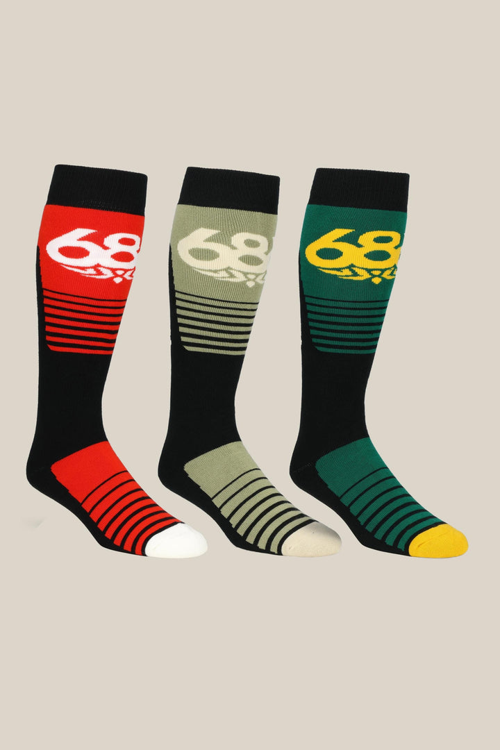 686 Men's Moto Socks - 3 Pack — ASSORTED