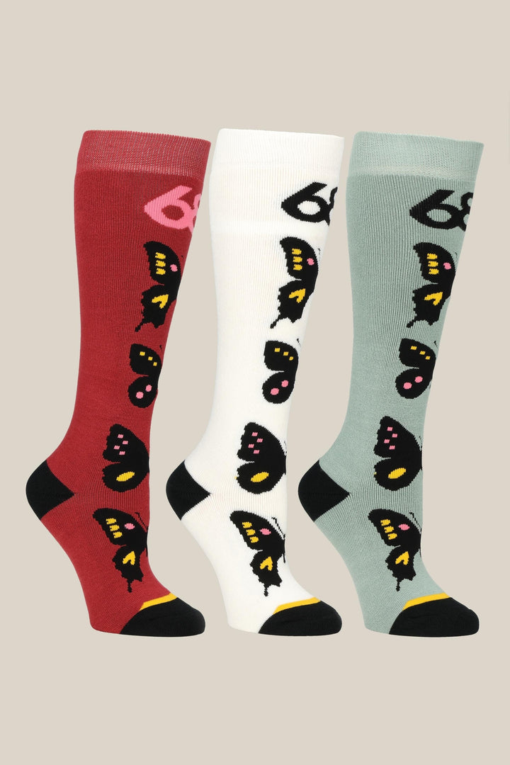 686 Women's Butterfly Socks - 3 Pack — ASSORTED