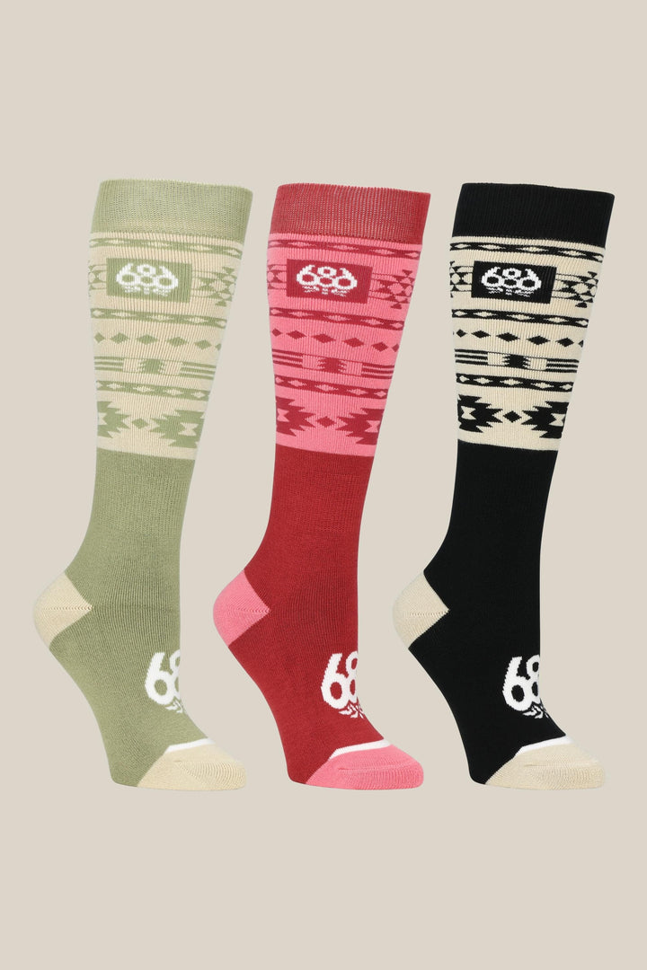 686 Women's Southwest Socks - 3 Pack — ASSORTED