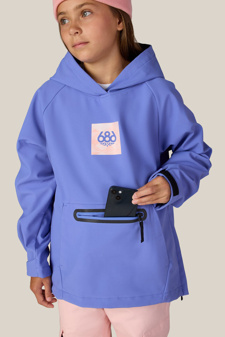 686 Youth Waterproof Hoody — ALPENGLOW BLUE (vista 2)