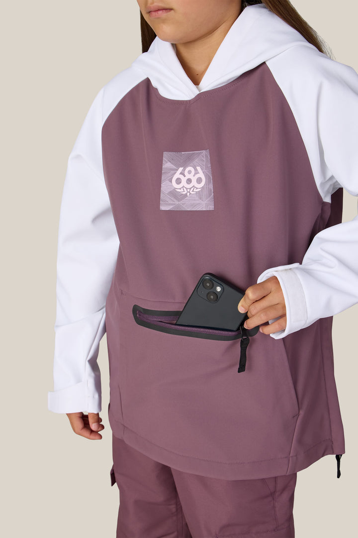 686 Youth Waterproof Hoody — WHITE COLORBLOCK (vista 2)