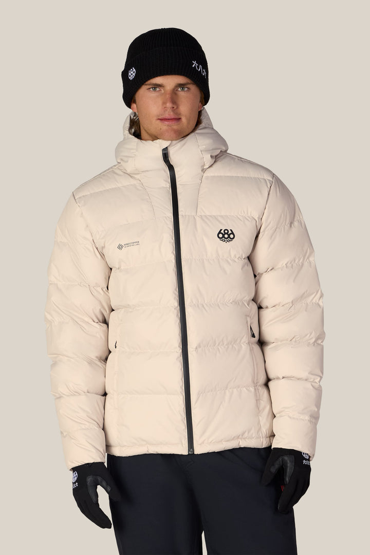 686 Men's WINDSTOPPER® Pyro™ Down Puffer Jacket by GORE-TEX® LABS — LIMESTONE