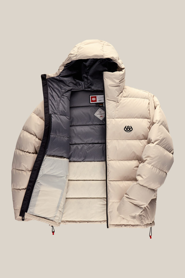 686 Men's WINDSTOPPER® Pyro™ Down Puffer Jacket by GORE-TEX® LABS — LIMESTONE (vista 2)