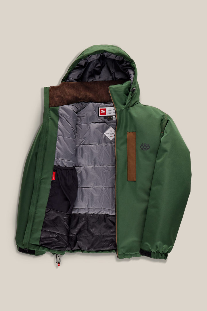 686 Men's WINDSTOPPER® Guideline Insulated Jacket by GORE-TEX® LABS — MOSS GREEN (vista 2)