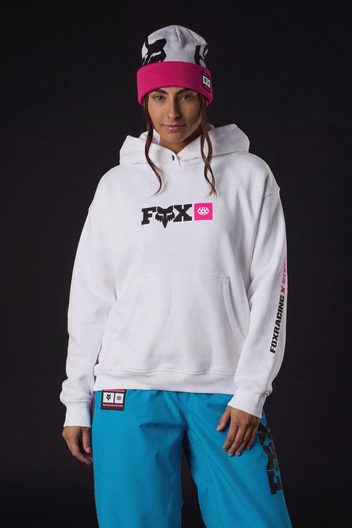 686 Women's Fox Racing Premium Heavyweight Pullover Hoody — FOX WHITE