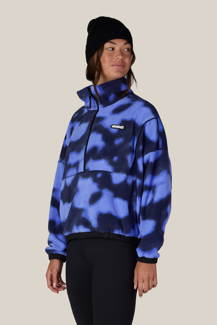 686 Women's Chimay Fleece Anorak — ALPENGLOW BLUE DARK SKIES (vista 2)