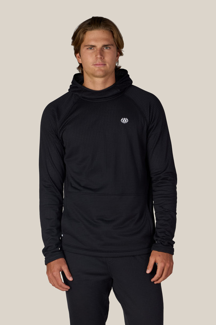 686 Men's Mission Grid™ Raglan Hoody — BLACK (vista 2)