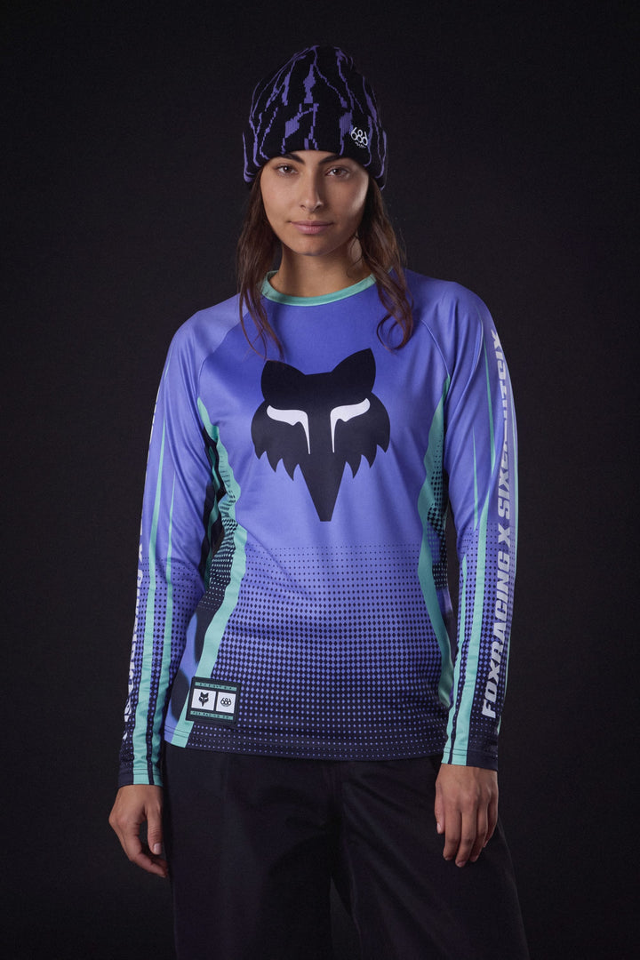 686 Women's Fox Racing Base Layer LS — FOX ALPENGLOW BLUE