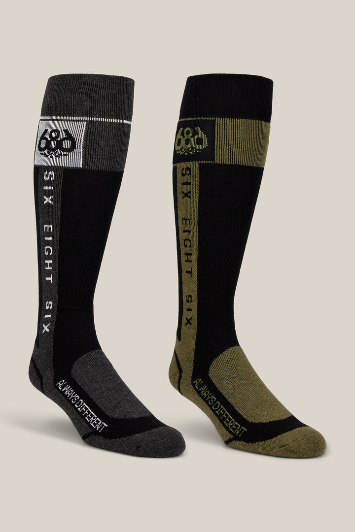 686 Men's Merino Flow Sock - 2-Pack — ASSORTED