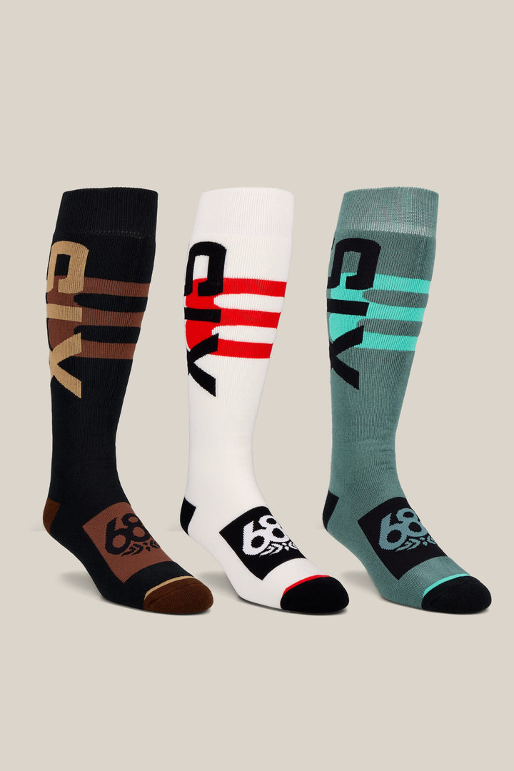 686 Men's Swiss Socks - 3-Pack — ASSORTED